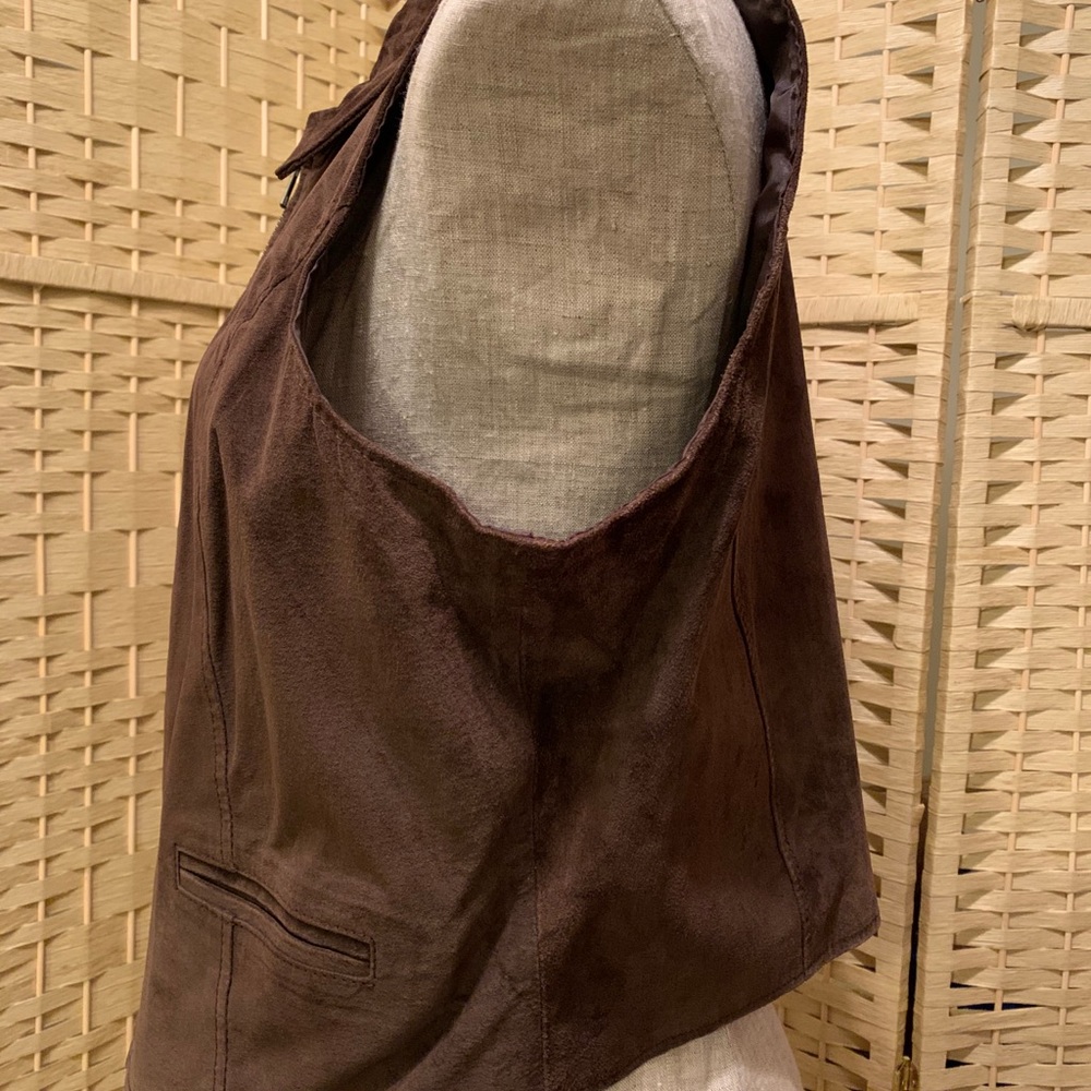 Chocolate Brown suede vest - Picture 2 of 4